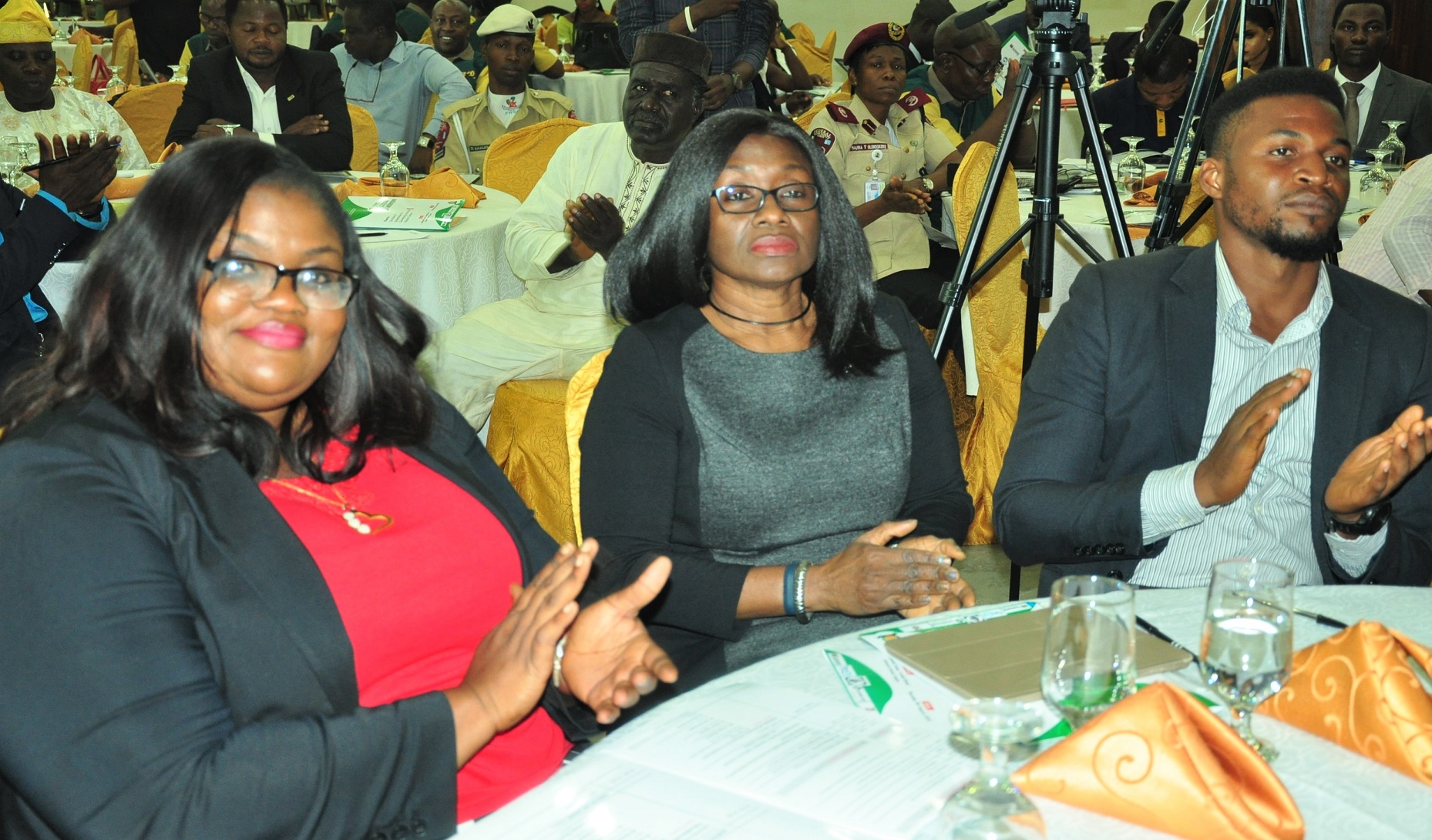 L-R: Ms Susan Oranye, Executive Secretary, Pension Fund Operators Association of Nigeria, (PenOp); Mrs Ronke Adedeji, President, PenOp & Managing Director/CEO, Leadway Pensure, and Takor Rhodrick of the Centre for Pension Rights Advocacy, during the  3rd Annual National Conference of the National Association of Insurance and Pension Correspondents (NAIPCO) on The Role of Stakeholders in Developing Insurance and Pension Sectors held in Lagos on Thursday. August 09, 2018.