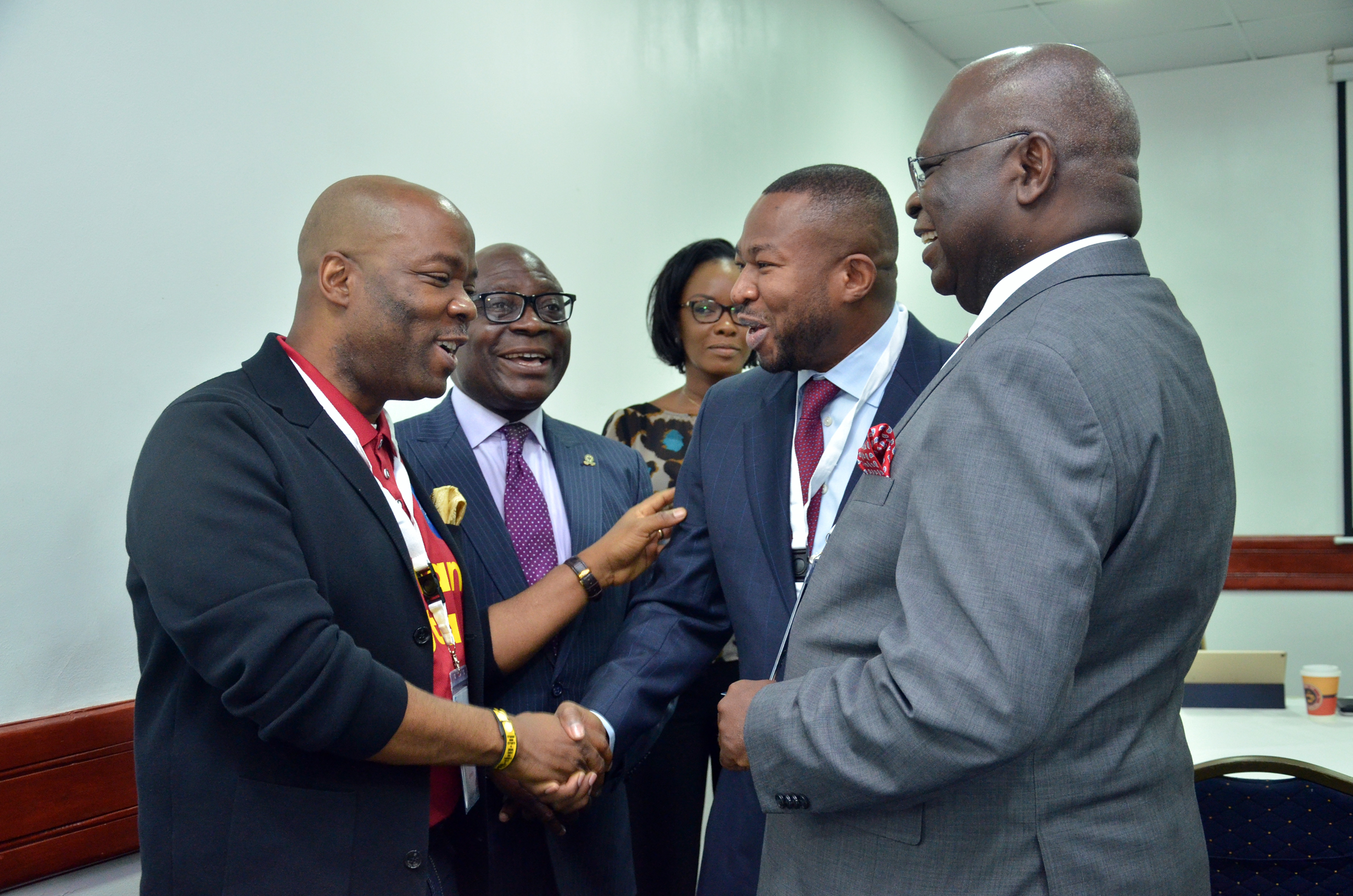 (L-R) Mr. Patrick Akinwuntan, MD, Ecobank Nigeria Limited; Dr Uche Olowu, President of the Chartered Institute of Bankers of Nigeria (CIBN); Representative of the Vice President, Lanre Osibona, Senior Special Assistant to the President and Vice President on ICT and Dr Segun Aina, Chairman, Fintech Associates Ltd;  at the on-going 2018 Africa Fintech Festival in Lagos on Tuesday. 