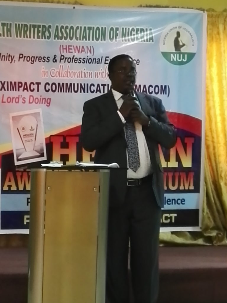 Dr. Gabriel Omonaiye, Medical Director, GGH, delivering a talk at the occasion.