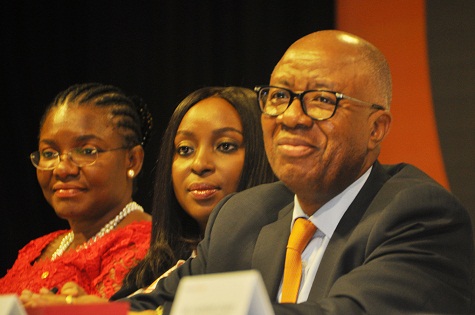 Picture 1: r-l: Chairman, Transcorp Hotels Plc, Mr. Emanuel Nnorom; Managing Director/CEO, Mrs Owen Omogiafo; and Executive Director, Ms Okaima Ohizua; at the 5th Annual General Meeting of the company held at Transcorp Hilton Hotels Abuja on Friday