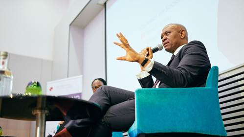 Tony Elumelu, CON engaging the distinguished audience at the convening on Africa’s economic transformation convened by the Tony Elumelu Foundation in Brussels on April 10, 2019