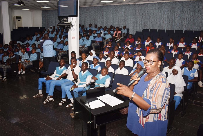 L-R,  Manager, Investor Education, Securities and > Exchange Commission Mrs Joy Utubor  Delivering Lecture during an > Educational Visit of PeaceChild International School Abuja, Government > Day Secondary School Gwagwalada and Anmonic Kings and Queens > International School, Nyanyan Gwadara Nasarawa State to SEC in Abuja
