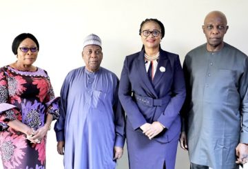 L – R: Nigeria Deposit Insurance Corporation (NDIC) Executive Director Corporate Services, Hon. (Mrs.) Omolola Abiola-Edewor; MD/CE, Umaru Ibrahim; MD/CEO, Financial Institutions Training Centre (FITC), Mrs. Chizor Malize and NDIC Executive Director Operations, Prince Aghatise Erediauwa during FITC’s MD/CEO’s visit to the NDIC yesterday.