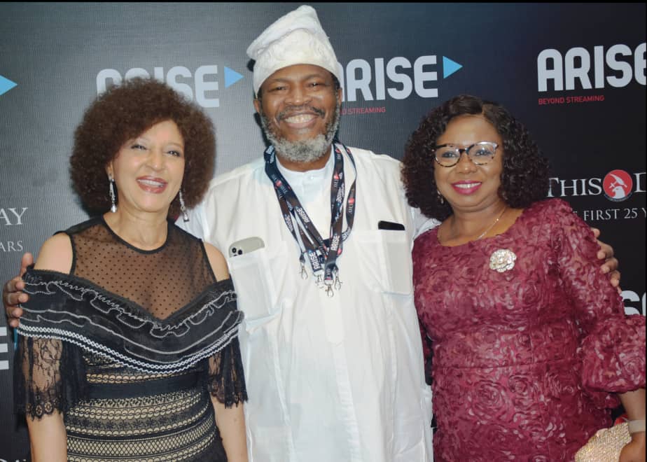 LEFT to Right: Publisher, Guardian Newspaper, Lady Maiden Alex-Ibru, Publisher Thisday Newspaper Mr. Nduka Obaigbena and Acting Director General Securities and Exchange Commission, Ms. Mary Uduk at the Thisday Awards 2020 in Lagos, Monday