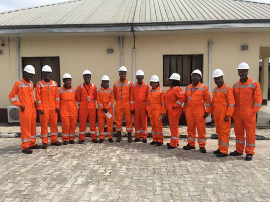 A cross-section of some of the Shell Nigeria Sabbatical and Research Internship participants during a visit to a Shell Petroleum Development Company Joint Venture flow-station in Port Harcourt, Rivers State as part of their induction programme.