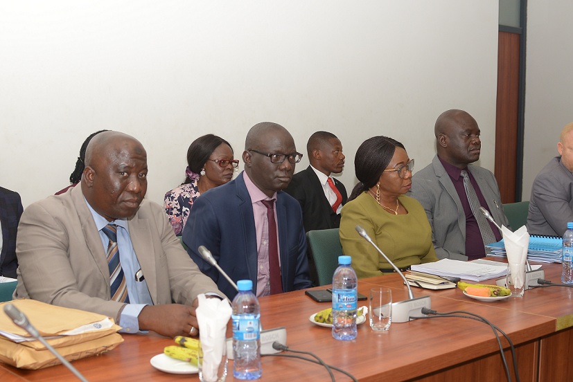 L – R; Divisional Head, Finance and Account Securities and Wxchnage Commission, Mr. Abubakar Suleiman, Ag. Executive Commissioner Operation SEC, Mr. Isyaku Tilde, Ag. Director General, Ms. Mary Uduk and Head of Department Finance and Accounts Mr. Frank Aul during an appearance at the House of Representatives Committee on Finance in Abuja.