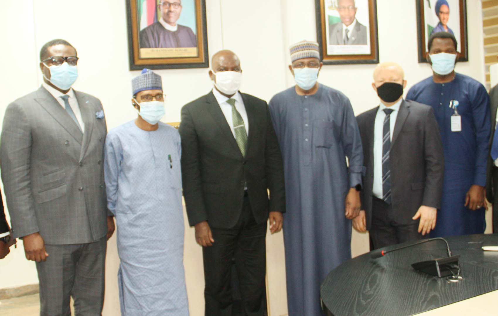 L-R,  Managing Director, Mainstreet Capital Ltd Mr Ebi > Enaholo, Executive Commissioner Corporate Services,Securities and > Exchange Commission Mr Ibrahim Boyi, Managing Director, NIRSAL Alh > Aliyu Abdulhameed, Director General SEC Mr Lamido Yuguda, Executive > Commissioner Legal and Enforcement SEC Mr Reginald Karawusa and > Executive Commissioner Operations SEC Mr Dayo Obisan during a Meeting > between The SEC and NIRSAL  in Abuja.