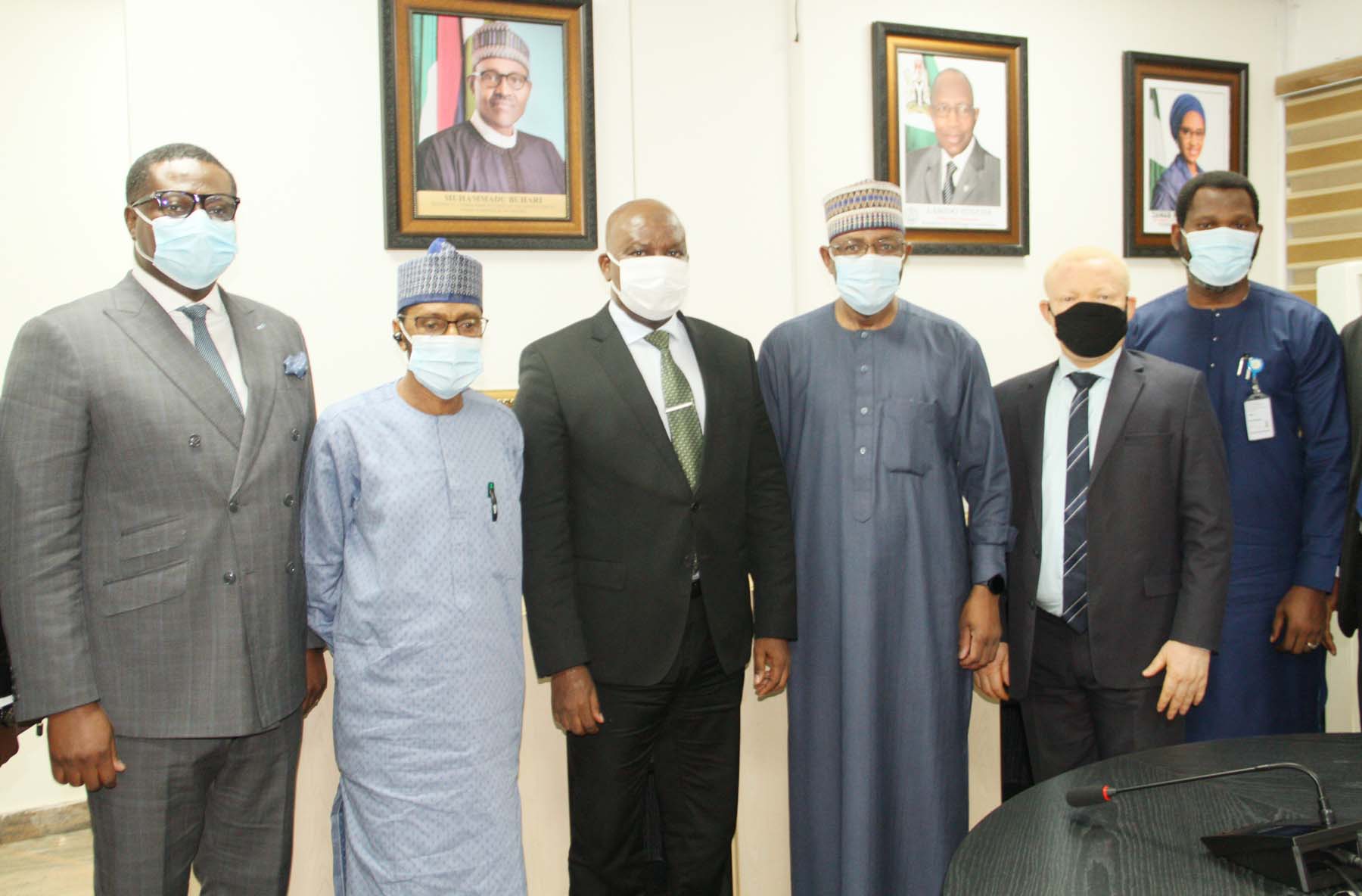 L-R,  Managing Director, Mainstreet Capital Ltd Mr Ebi > Enaholo, Executive Commissioner Corporate Services,Securities and > Exchange Commission Mr Ibrahim Boyi, Managing Director, NIRSAL Alh > Aliyu Abdulhameed, Director General SEC Mr Lamido Yuguda, Executive > Commissioner Legal and Enforcement SEC Mr Reginald Karawusa and > Executive Commissioner Operations SEC Mr Dayo Obisan during a Meeting > between The SEC and NIRSAL  in Abuja.