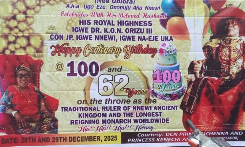 Igwe Kenneth  Orizu lll Celebrates 100 Years , 62 On Throne